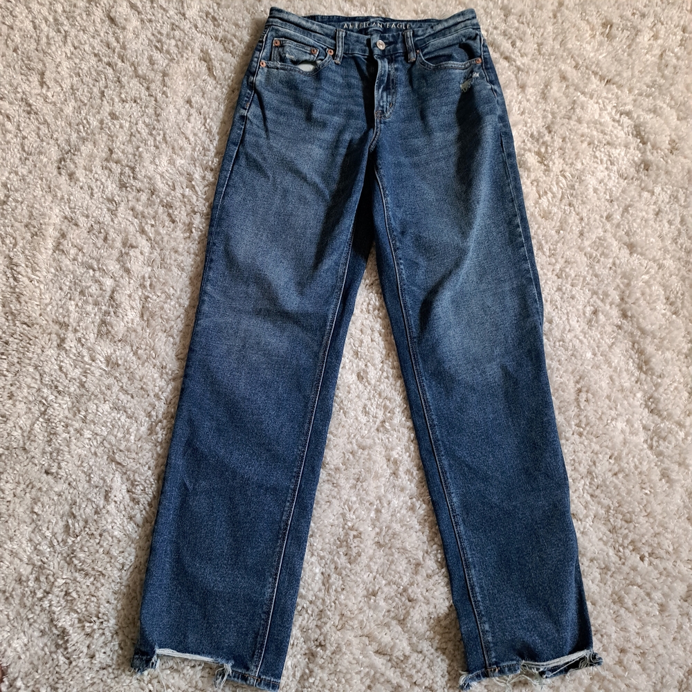American Eagle Outfitters Dark Blue Straight Leg Jeans Size 25‎